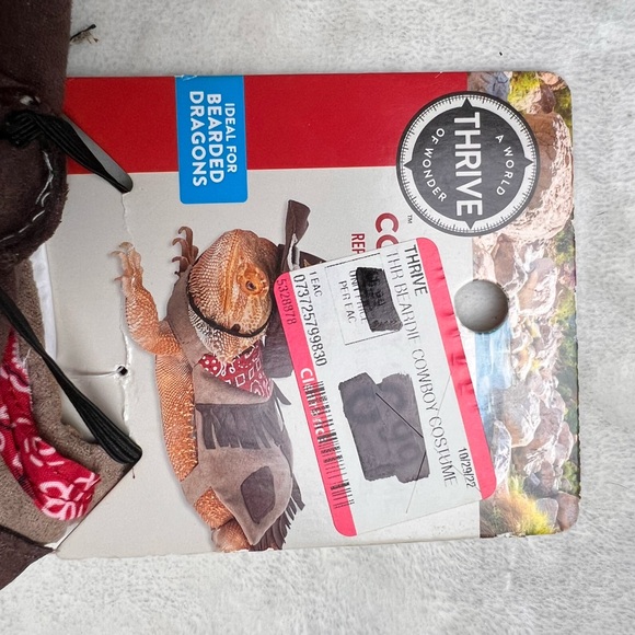 Thrive Bearded Dragon Reptile Cowboy Western Costume - Picture 2 of 6